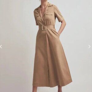 Favorite Daughter The Expressing Myself Macchiato Belted A-Line Dress - Size XL